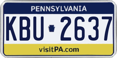 PA license plate KBU2637
