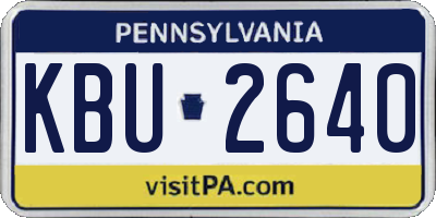 PA license plate KBU2640
