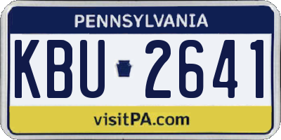 PA license plate KBU2641