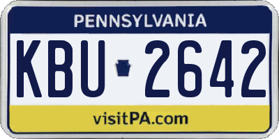 PA license plate KBU2642