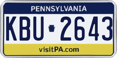 PA license plate KBU2643