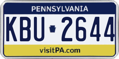 PA license plate KBU2644