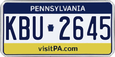 PA license plate KBU2645