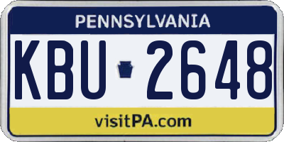 PA license plate KBU2648