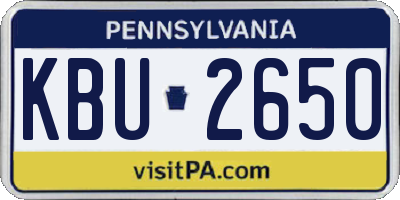 PA license plate KBU2650