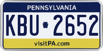 PA license plate KBU2652