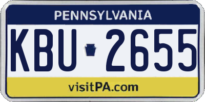 PA license plate KBU2655