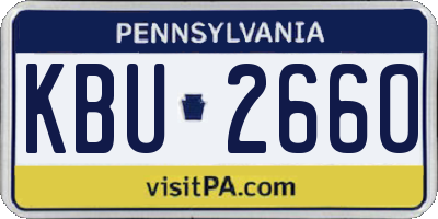 PA license plate KBU2660