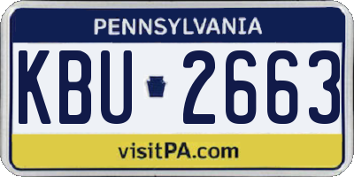 PA license plate KBU2663