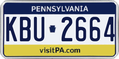 PA license plate KBU2664