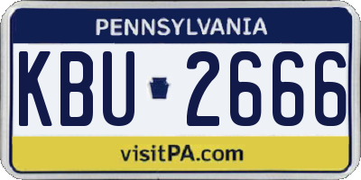 PA license plate KBU2666