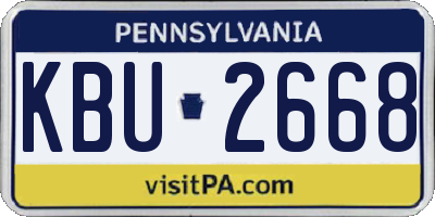 PA license plate KBU2668
