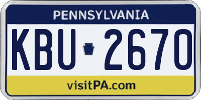 PA license plate KBU2670
