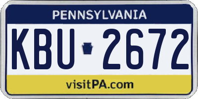 PA license plate KBU2672