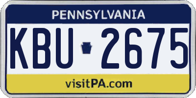 PA license plate KBU2675