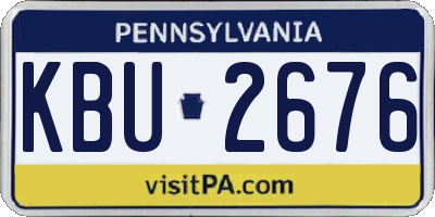 PA license plate KBU2676