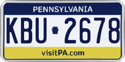 PA license plate KBU2678