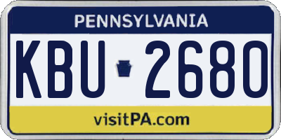 PA license plate KBU2680