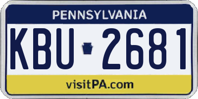 PA license plate KBU2681