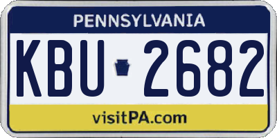 PA license plate KBU2682