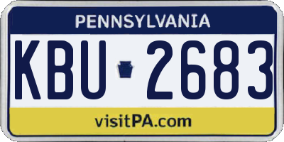 PA license plate KBU2683