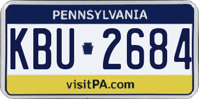 PA license plate KBU2684