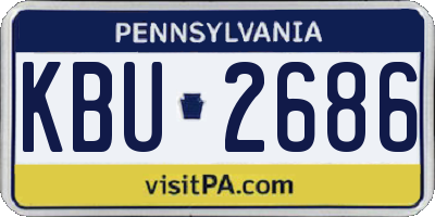 PA license plate KBU2686