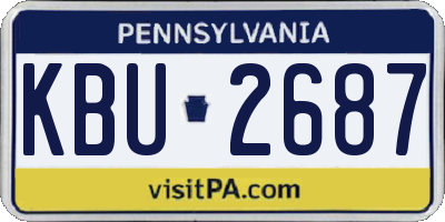 PA license plate KBU2687