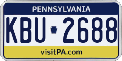 PA license plate KBU2688
