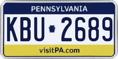 PA license plate KBU2689