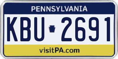 PA license plate KBU2691