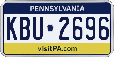 PA license plate KBU2696