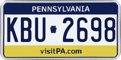 PA license plate KBU2698
