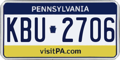 PA license plate KBU2706