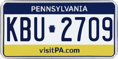 PA license plate KBU2709