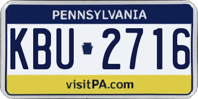 PA license plate KBU2716
