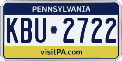 PA license plate KBU2722
