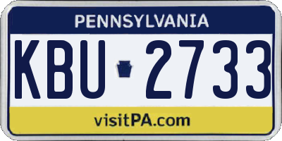 PA license plate KBU2733