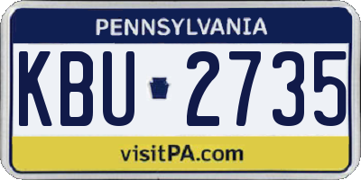 PA license plate KBU2735