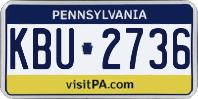 PA license plate KBU2736