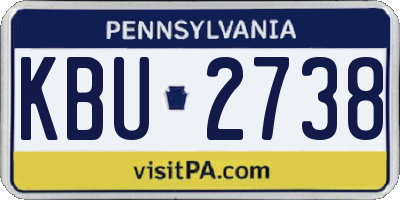 PA license plate KBU2738