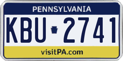 PA license plate KBU2741