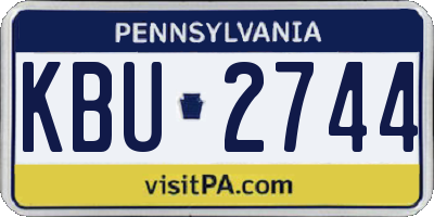 PA license plate KBU2744