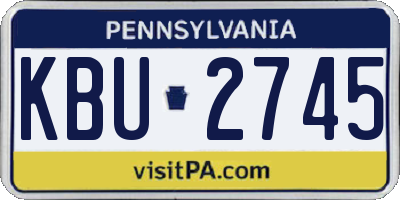 PA license plate KBU2745