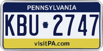 PA license plate KBU2747