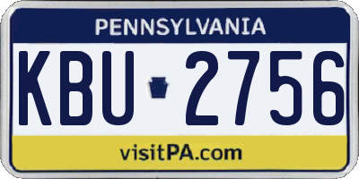 PA license plate KBU2756
