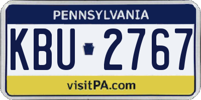 PA license plate KBU2767