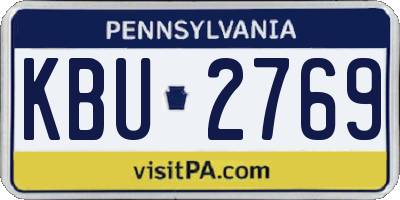 PA license plate KBU2769