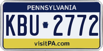 PA license plate KBU2772