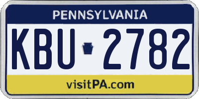 PA license plate KBU2782